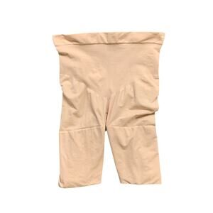 Spanx Short Womens XL Extra Large Beige High Waist Seamless Sculpt Mid Thigh